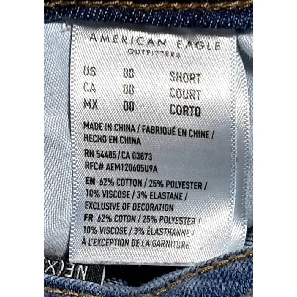 American Eagle High Rise Jegging Crop Ripped Distressed Jeans Size 00 Short - Picture 4 of 11